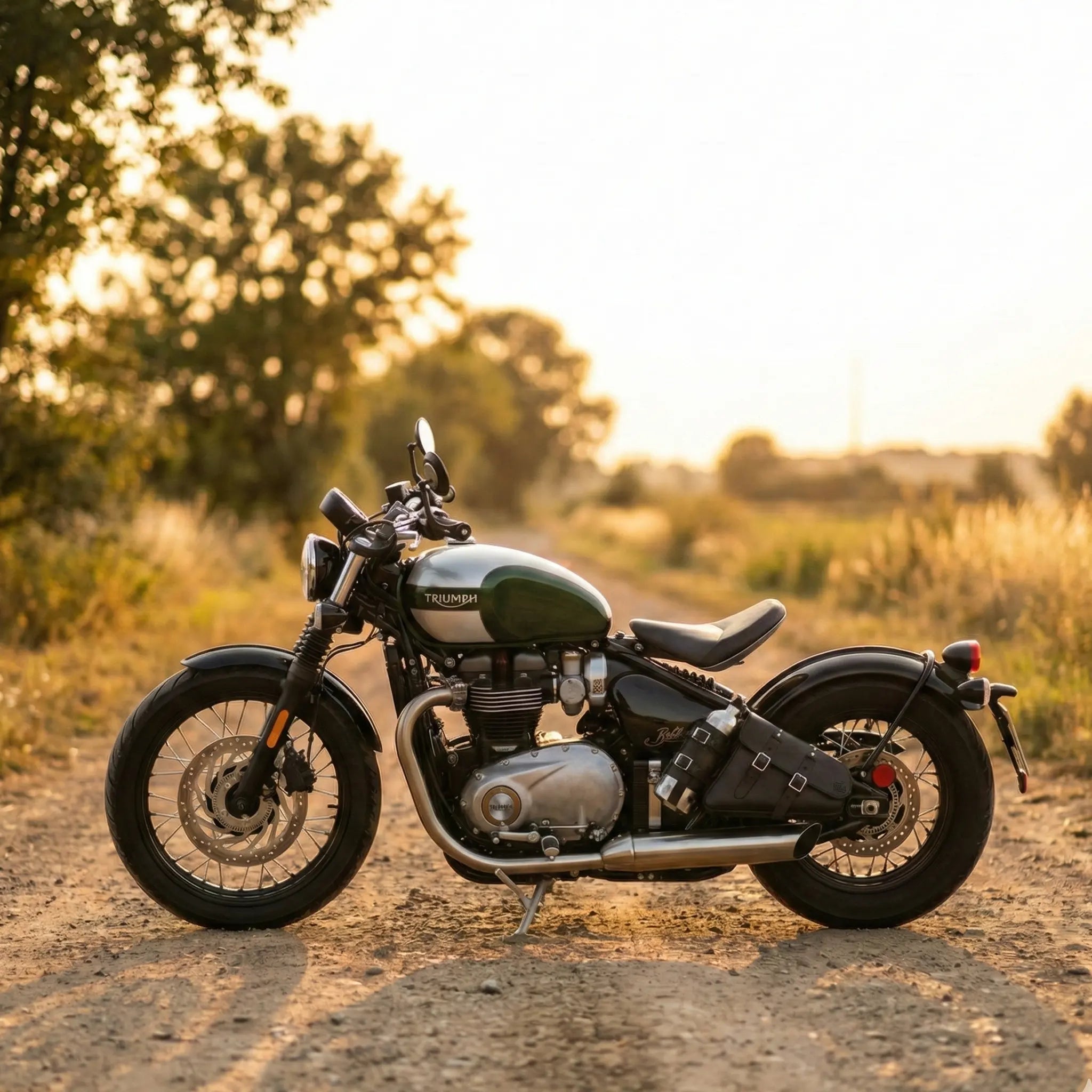 Triumph Bobber & Speedmaster Left Side Solo Bag w/ Fuel Bottle Holder (TBL01FB)