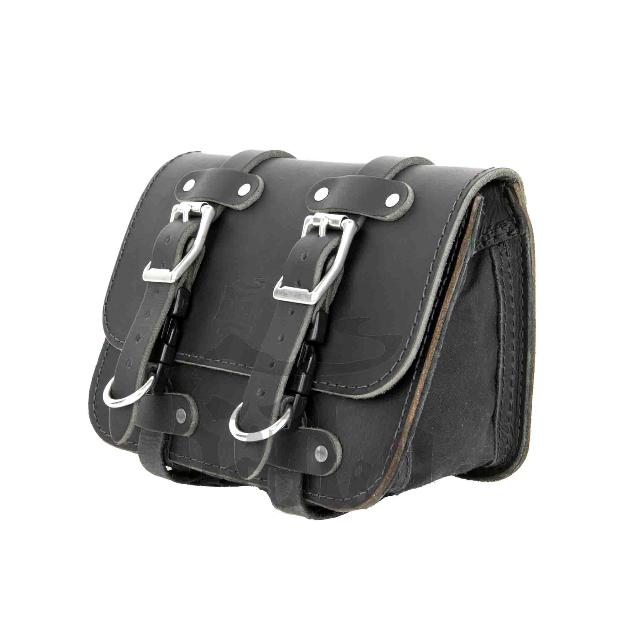 Upgrade your Harley-Davidson® Dyna with the DBB03WC Dyna Expandable Battery Bag. Hand crafted in USA with premium water buffalo leather, waxed canvas and stainless steel hardware. Durable and stylish, it's the perfect fit for your motorcycle.