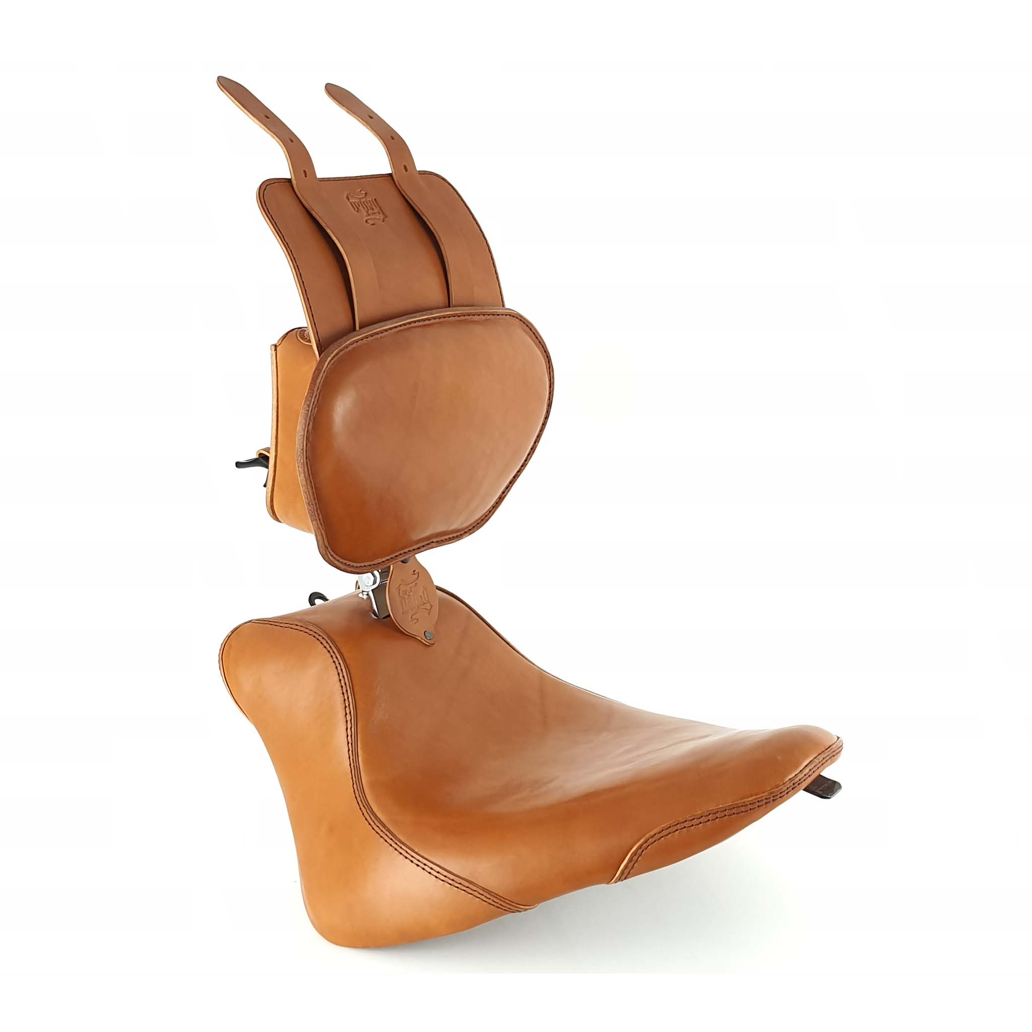 Harley-Davidson Softail Steer Hide Custom Seat Backrest and Saddlebags