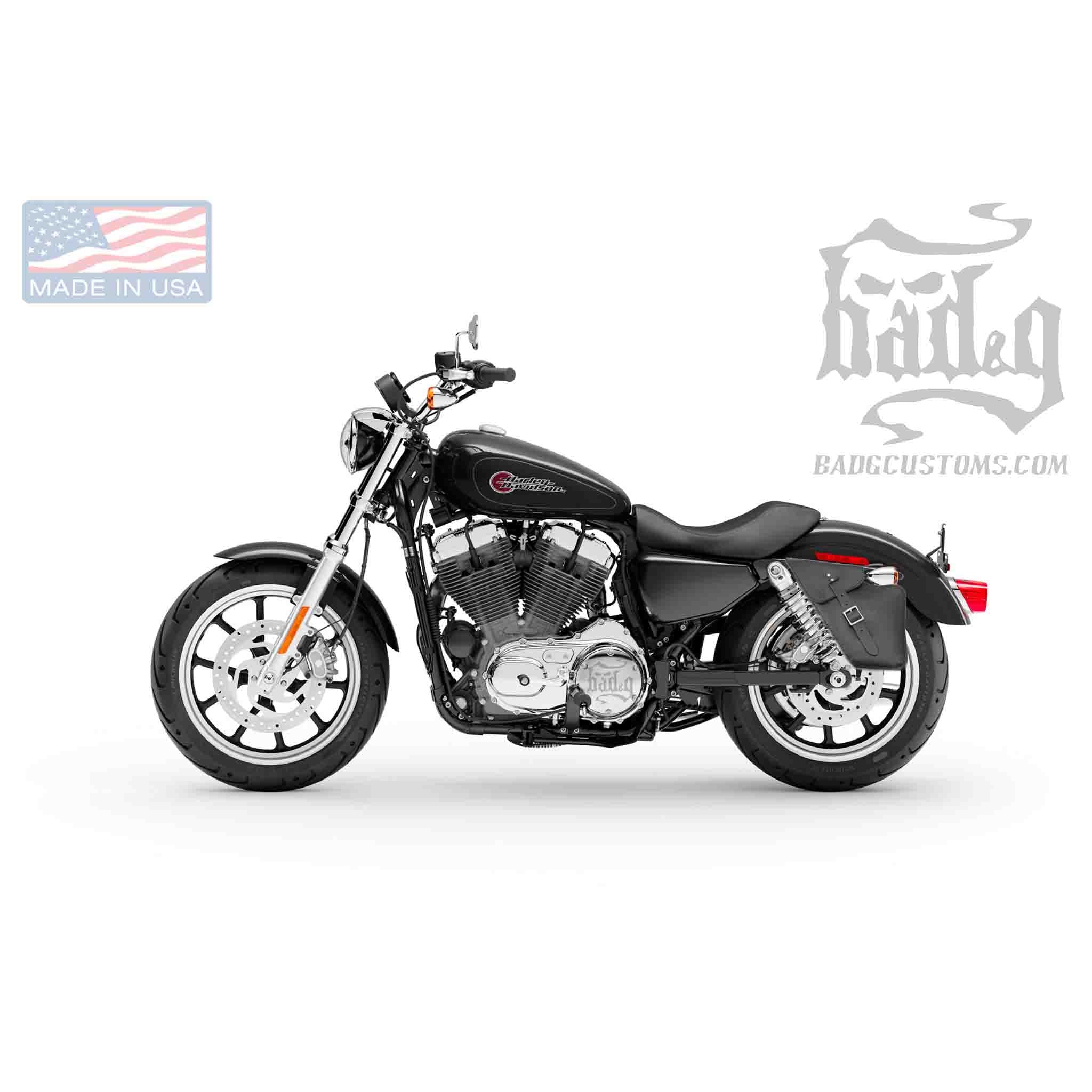 Upgrade your Harley-Davidson® Sportster with the SL04 Left Side Solo Bag. Hand crafted in USA with premium leather and top quality hardware. Durable and stylish, it's the perfect fit for your motorcycle.