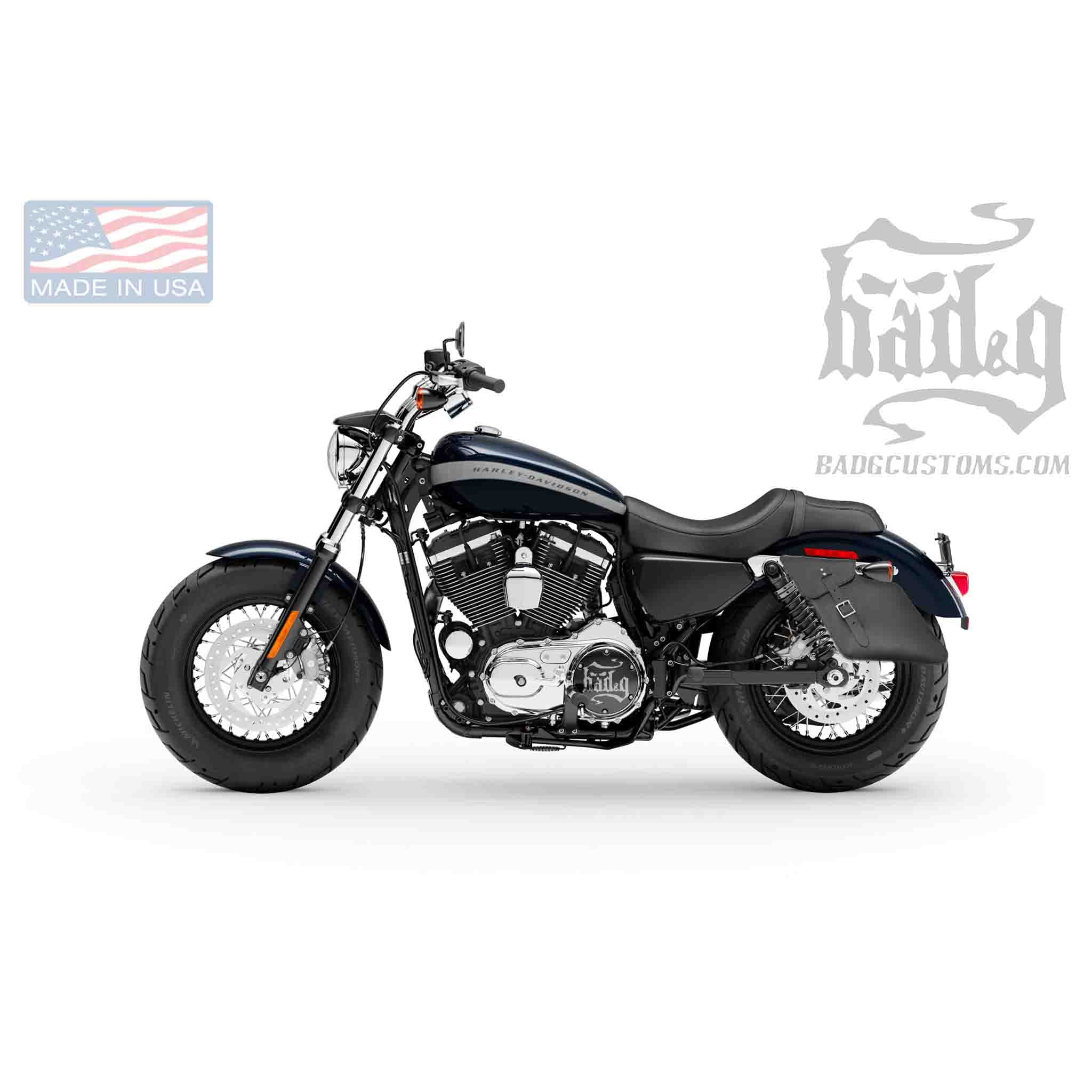 Upgrade your Harley-Davidson® Sportster with the SL05 Left Side Solo Bag. Hand crafted in USA with premium leather and top quality hardware. Durable and stylish, it's the perfect fit for your motorcycle.