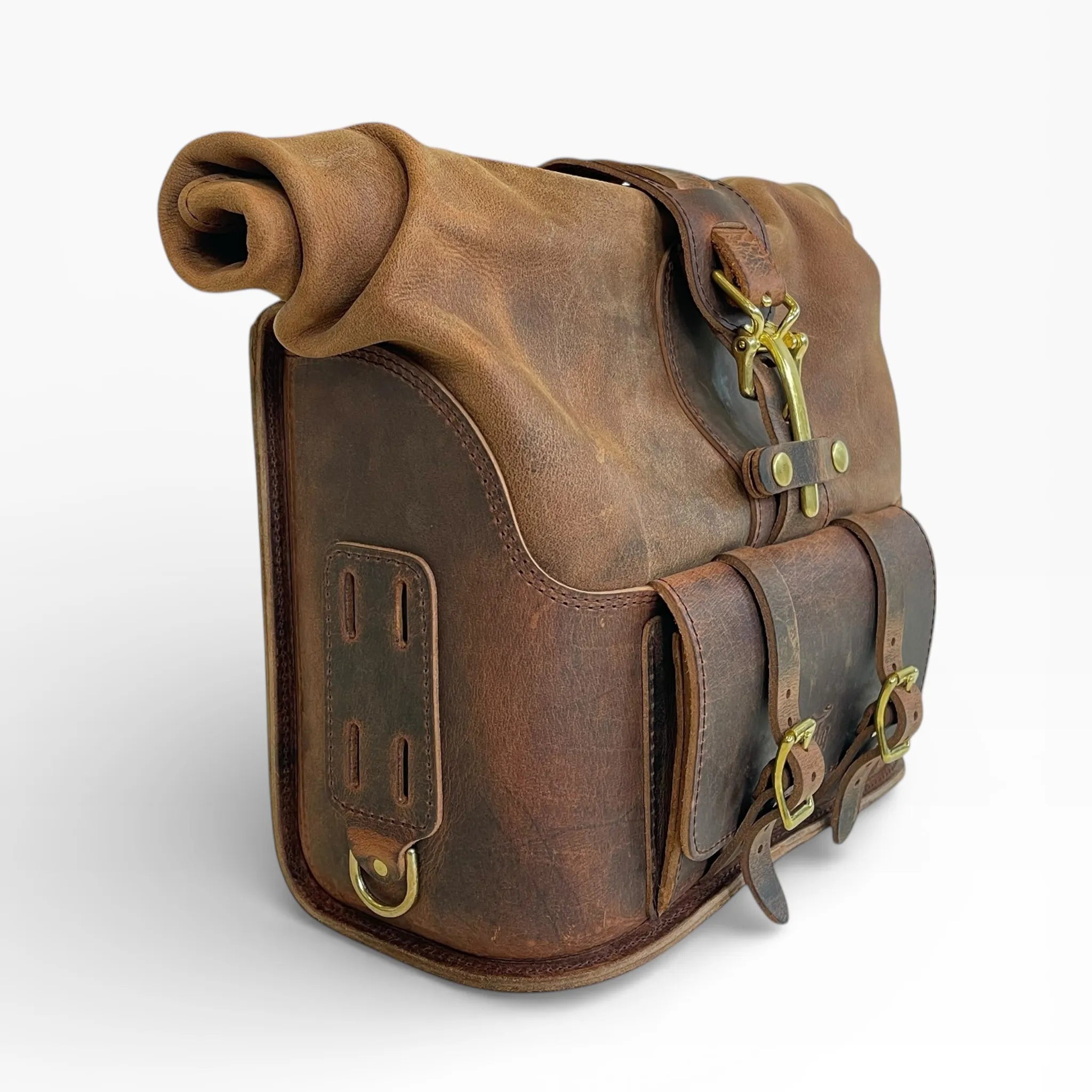 Universal Leather Rolltop Pannier - URP01 (Solo Bag)