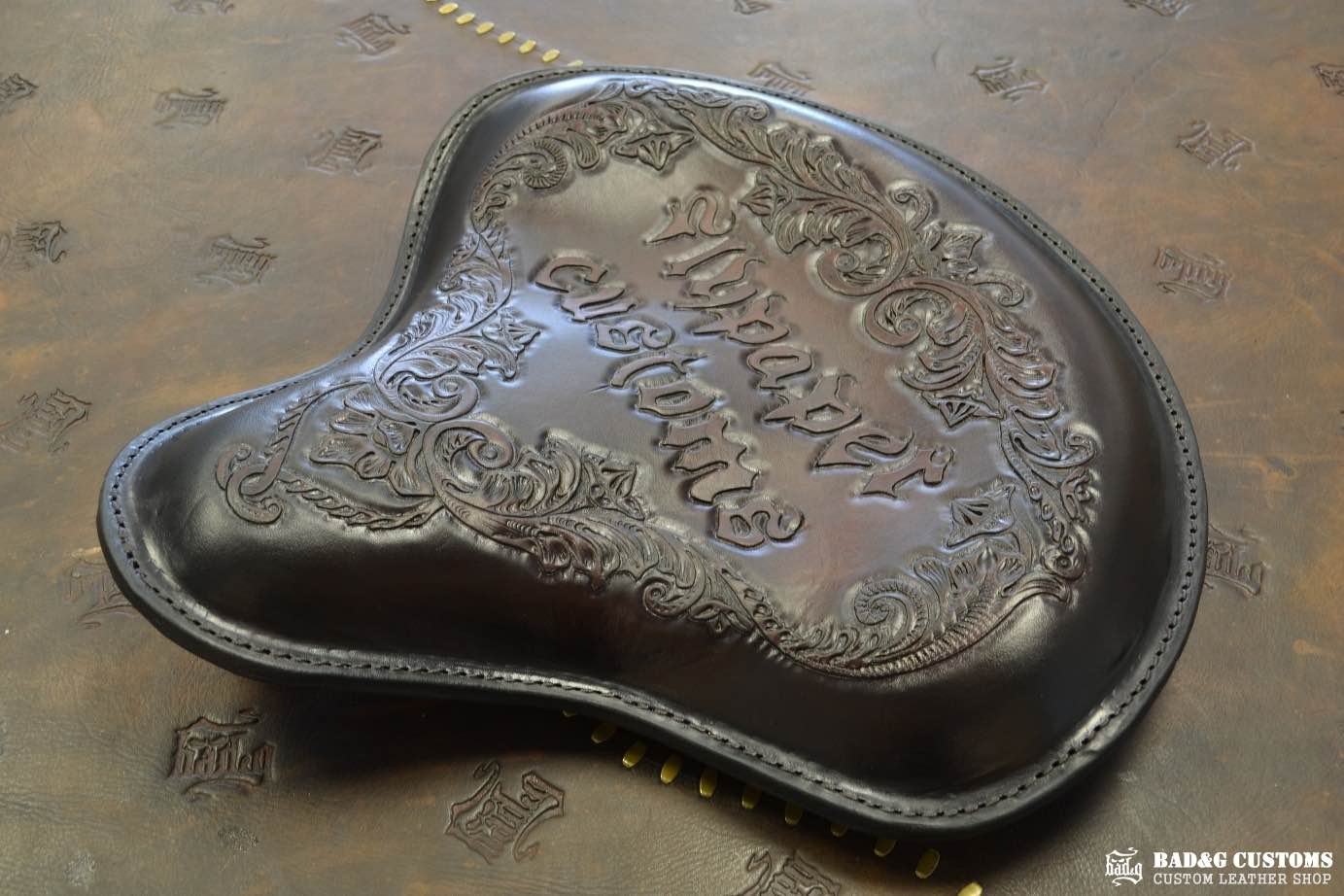 Flypaper Customs "Logo & Filigree" Custom Bagger Seat | Harley-Davidson